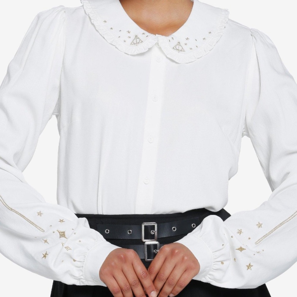 Harry‎ Potter Deathly Hallows Collar Long Sleeve Woven Button Hot Topic